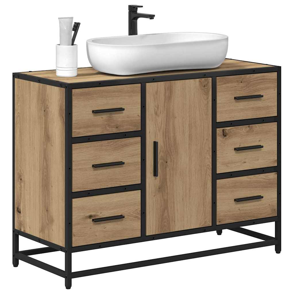 Badezimmer Waschbecken Schrank mit Speicher Eiche handwerklich