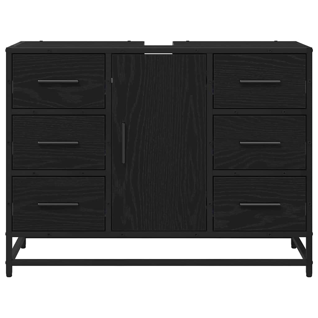 Badezimmer Waschbecken Schrank Schwarze Eiche 80 x 33 x 60 cm