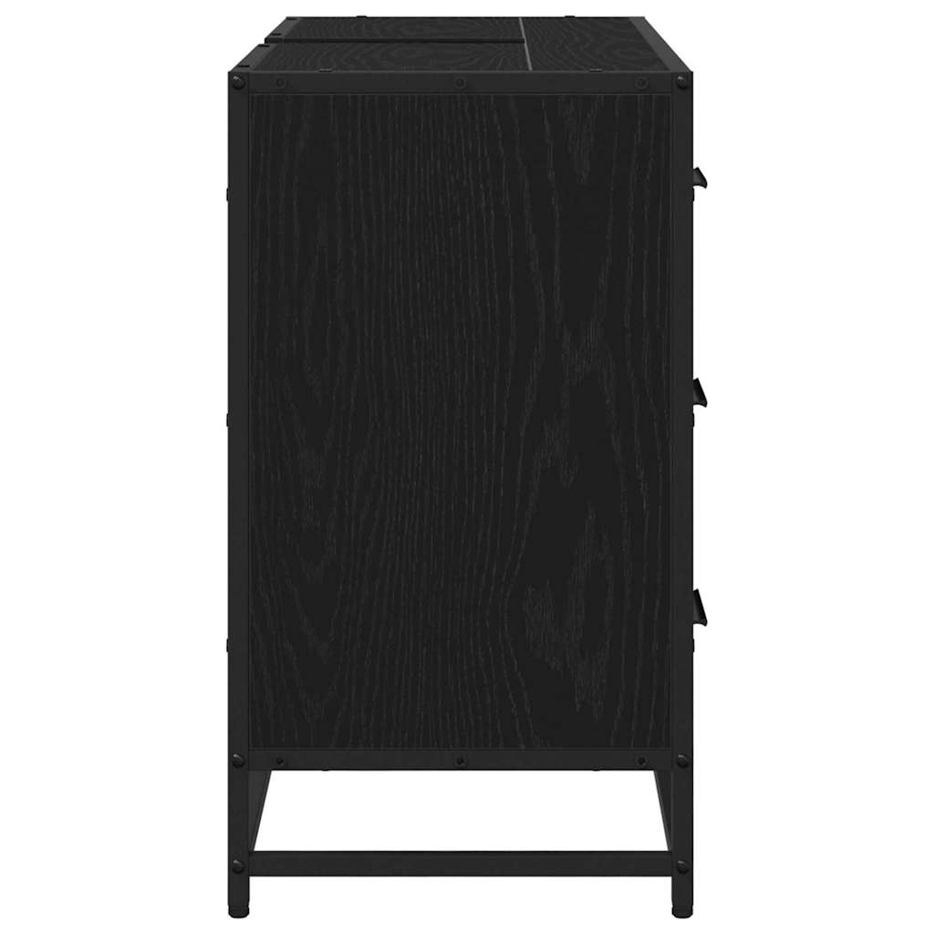 Badezimmer Waschbecken Schrank Schwarze Eiche 80 x 33 x 60 cm