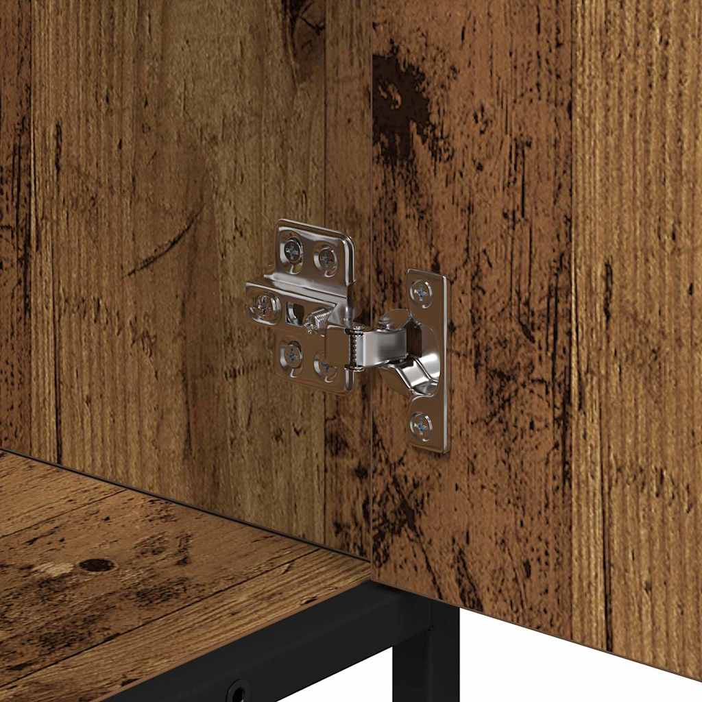 Badezimmer Waschbecken Schrank mit Tür Altholz 65 x 33 x 60 cm