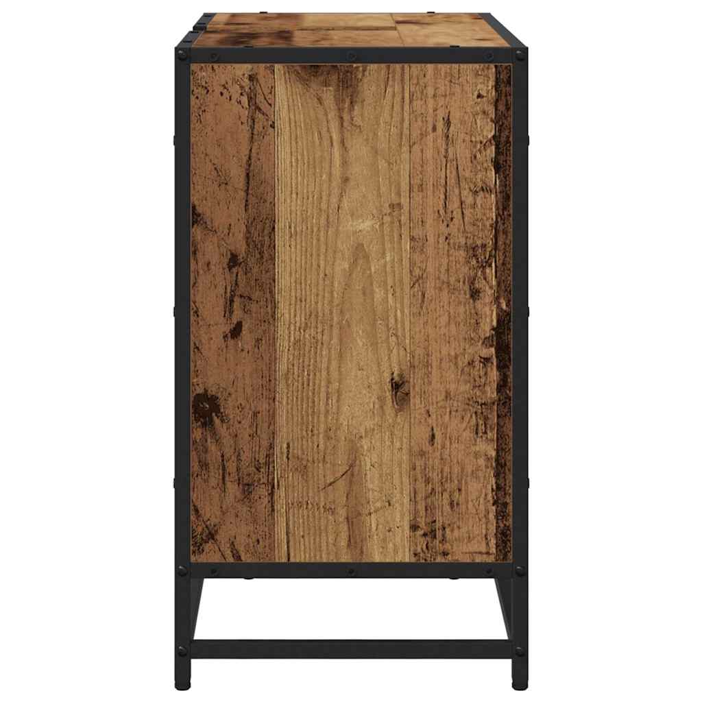 Badezimmer Waschbecken Schrank mit Tür Altholz 65 x 33 x 60 cm
