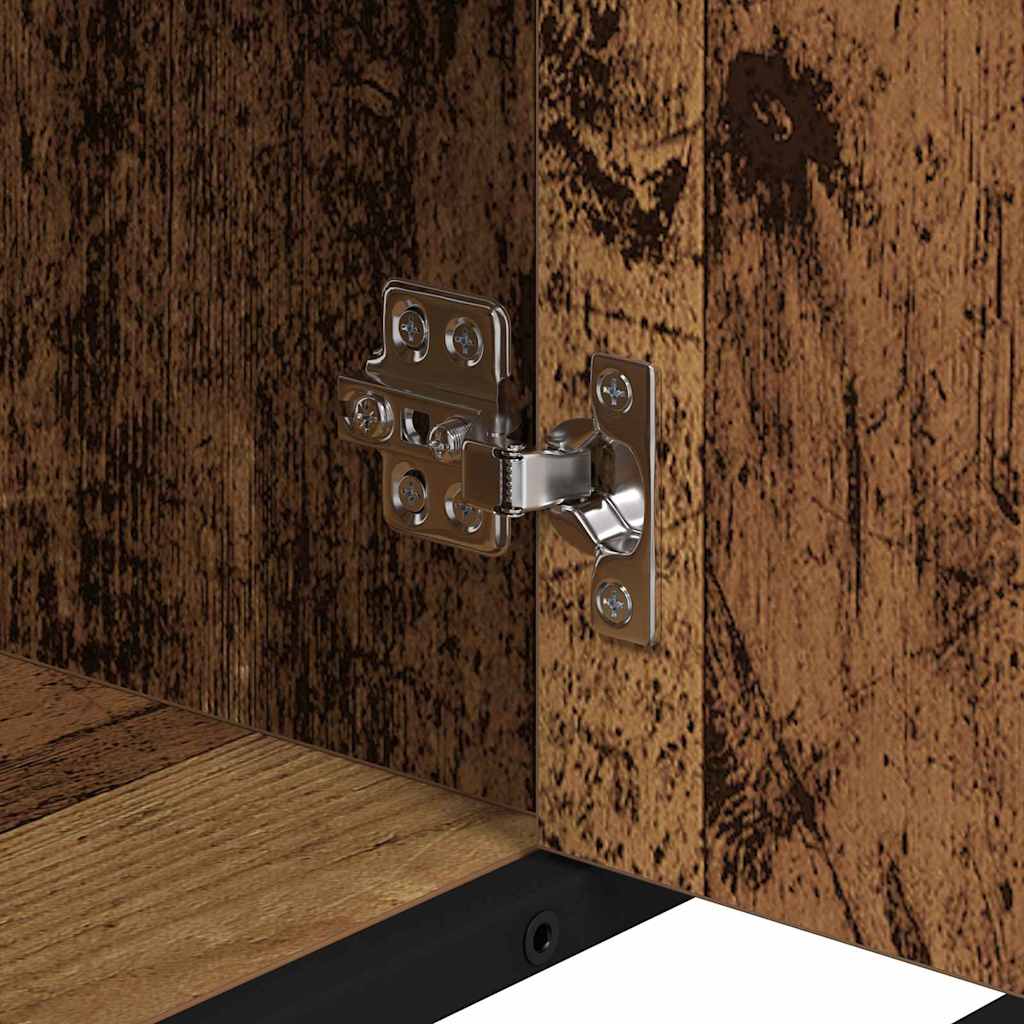 Badezimmer Waschbecken Schrank mit Tür Altholz 80 x 33 x 60 cm