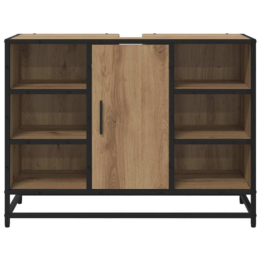 Badezimmer Waschbecken Schrank mit Regal Eiche handwerklich