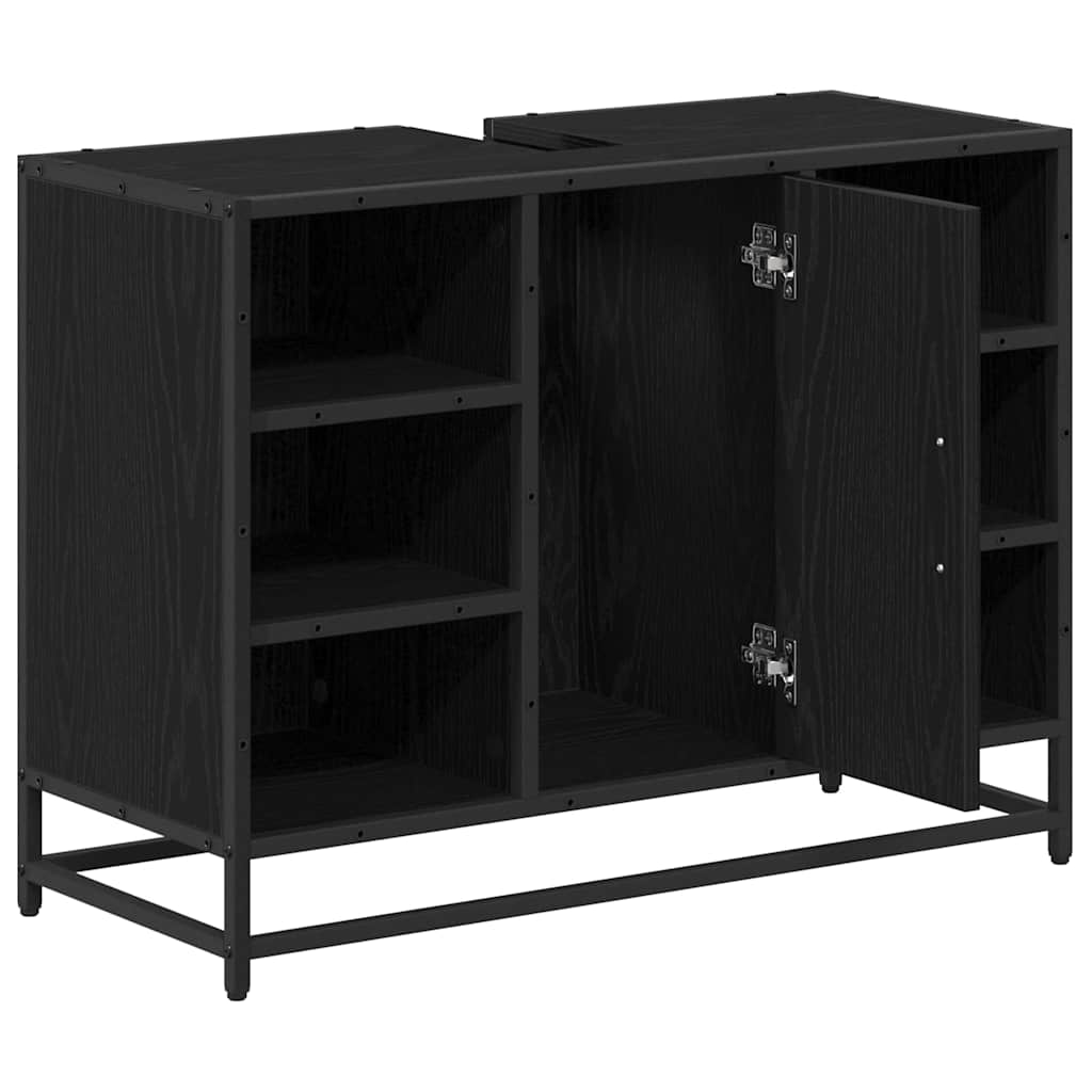 Badezimmer Waschbecken Schrank Schwarze Eiche 80 x 33 x 60 cm