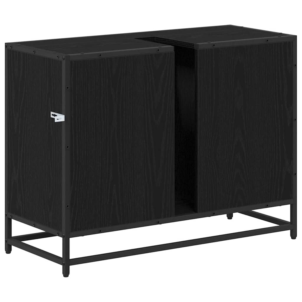 Badezimmer Waschbecken Schrank Schwarze Eiche 80 x 33 x 60 cm
