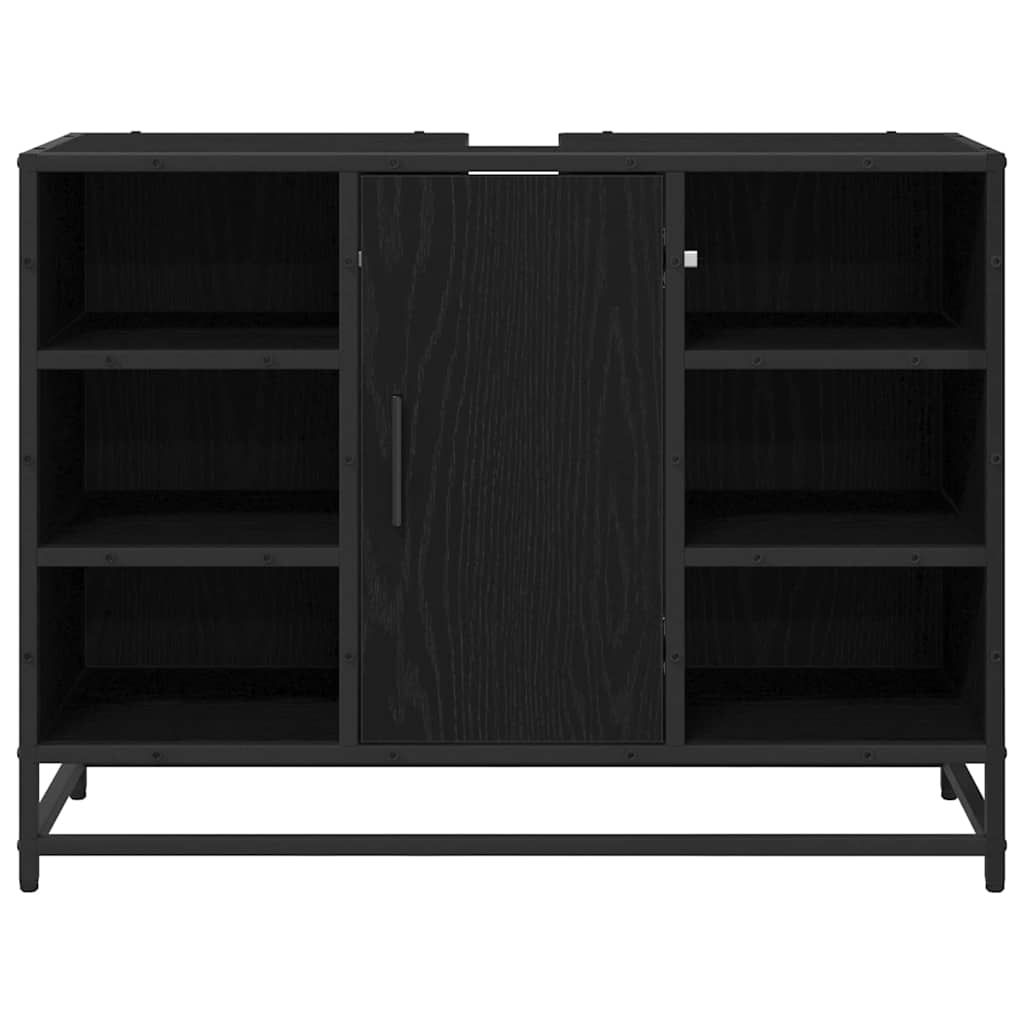 Badezimmer Waschbecken Schrank Schwarze Eiche 80 x 33 x 60 cm