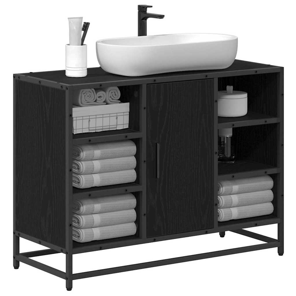 Badezimmer Waschbecken Schrank Schwarze Eiche 80 x 33 x 60 cm