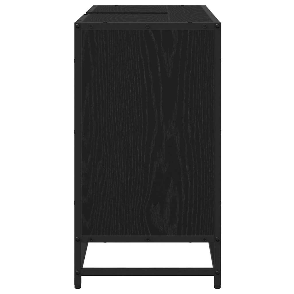 Badezimmer Waschbecken Schrank Schwarze Eiche 80 x 33 x 60 cm