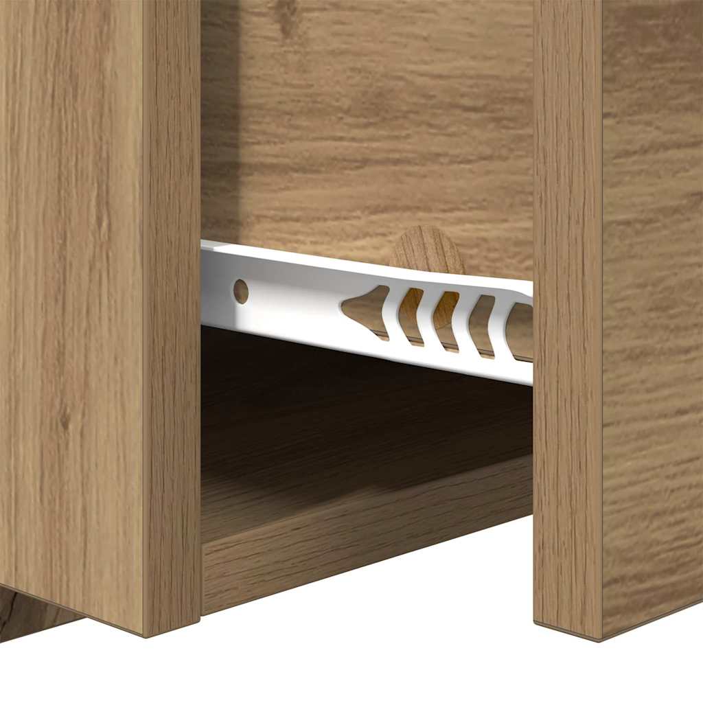 Bettschrank 2 pcs Eiche handwerklich 48,5 x 32,5 x 80 cm