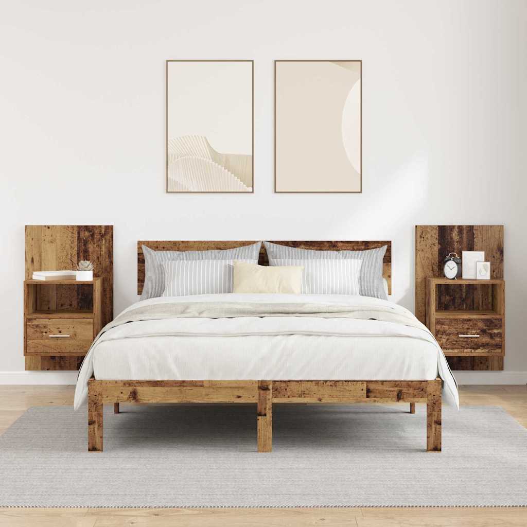 Bettschrank 2 pcs Altholz 48,5 x 32,5 x 80 cm Holzwerkstoff