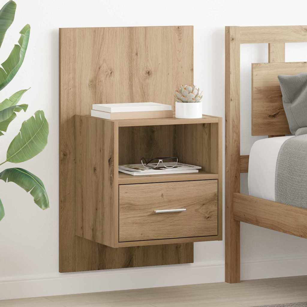 Bettschrank 2 pcs Eiche handwerklich 48,5 x 32,5 x 80 cm