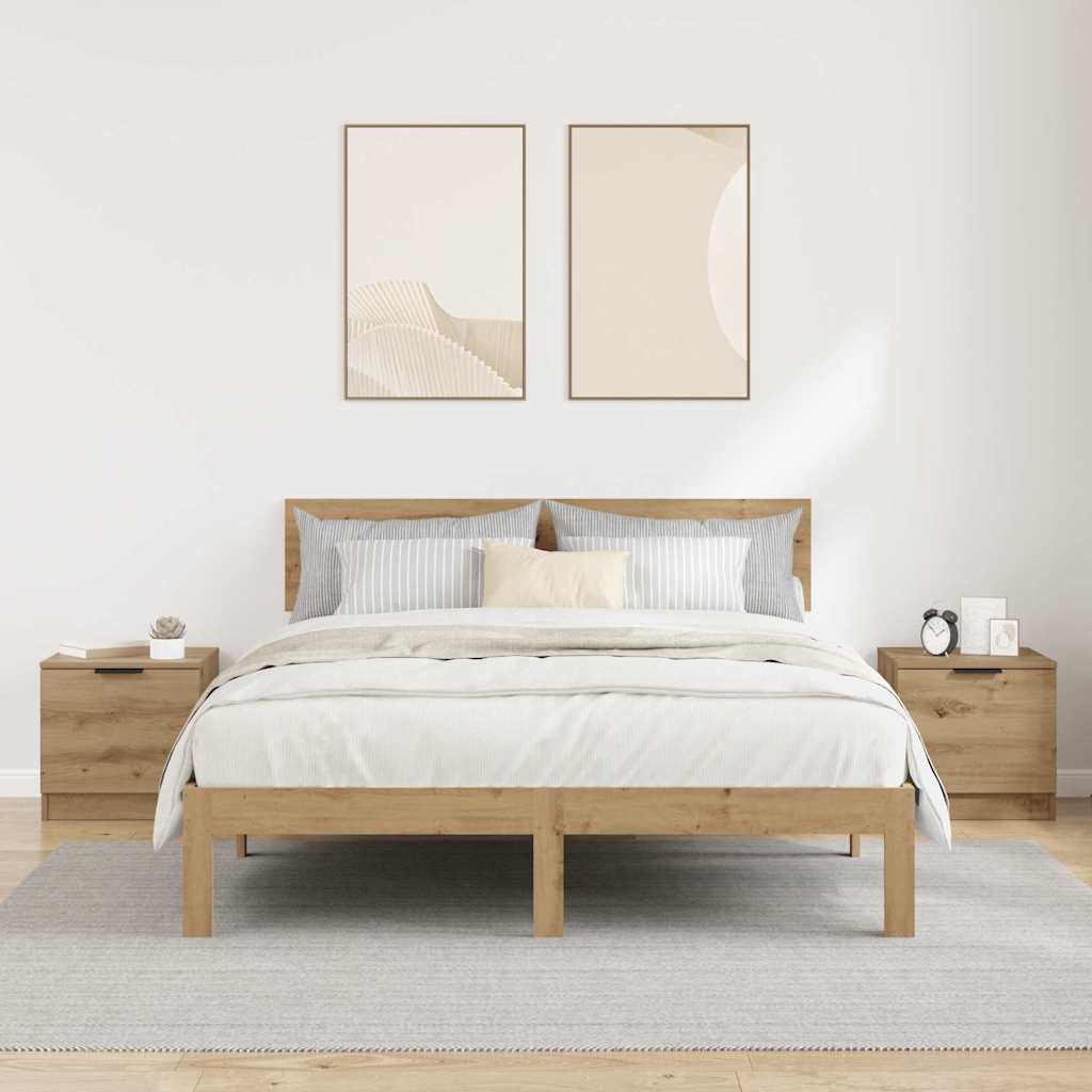 Bettschrank 2 pcs Eiche handwerklich 40 x 39 x 40 cm