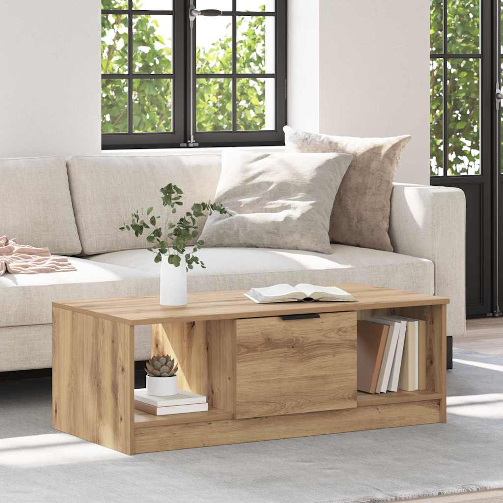 Couchtisch Eiche handwerklich 100 x 50 x 36 cm Holzwerkstoff
