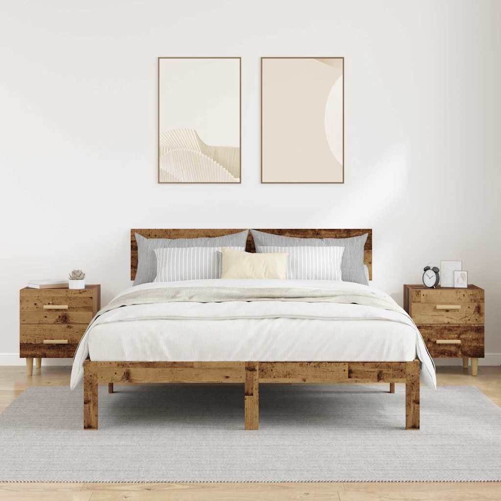 Bettschrank 2 pcs Altholz 40 x 35 x 47,5 cm Holzwerkstoff