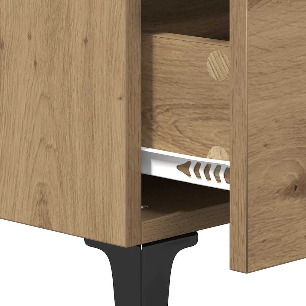 Bettschrank 2 pcs Eiche handwerklich 40 x 35 x 47,5 cm