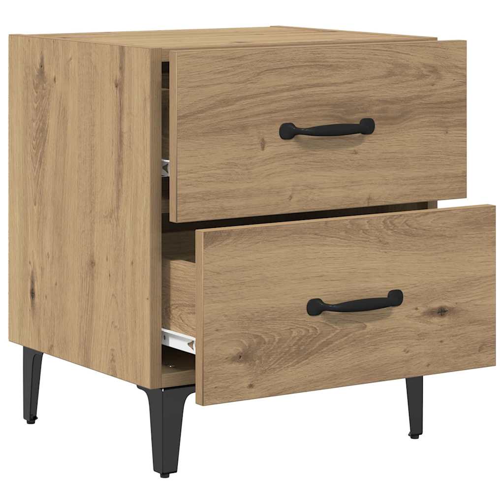 Bettschrank 2 pcs Eiche handwerklich 40 x 35 x 47,5 cm