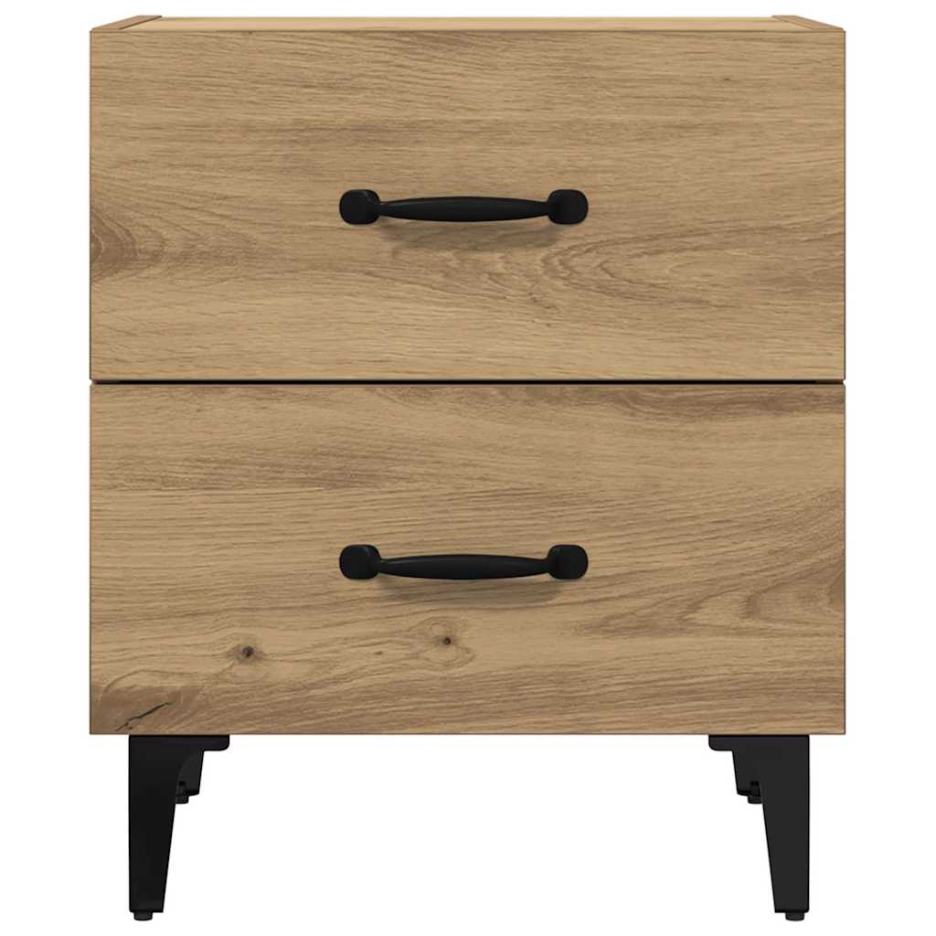 Bettschrank 2 pcs Eiche handwerklich 40 x 35 x 47,5 cm