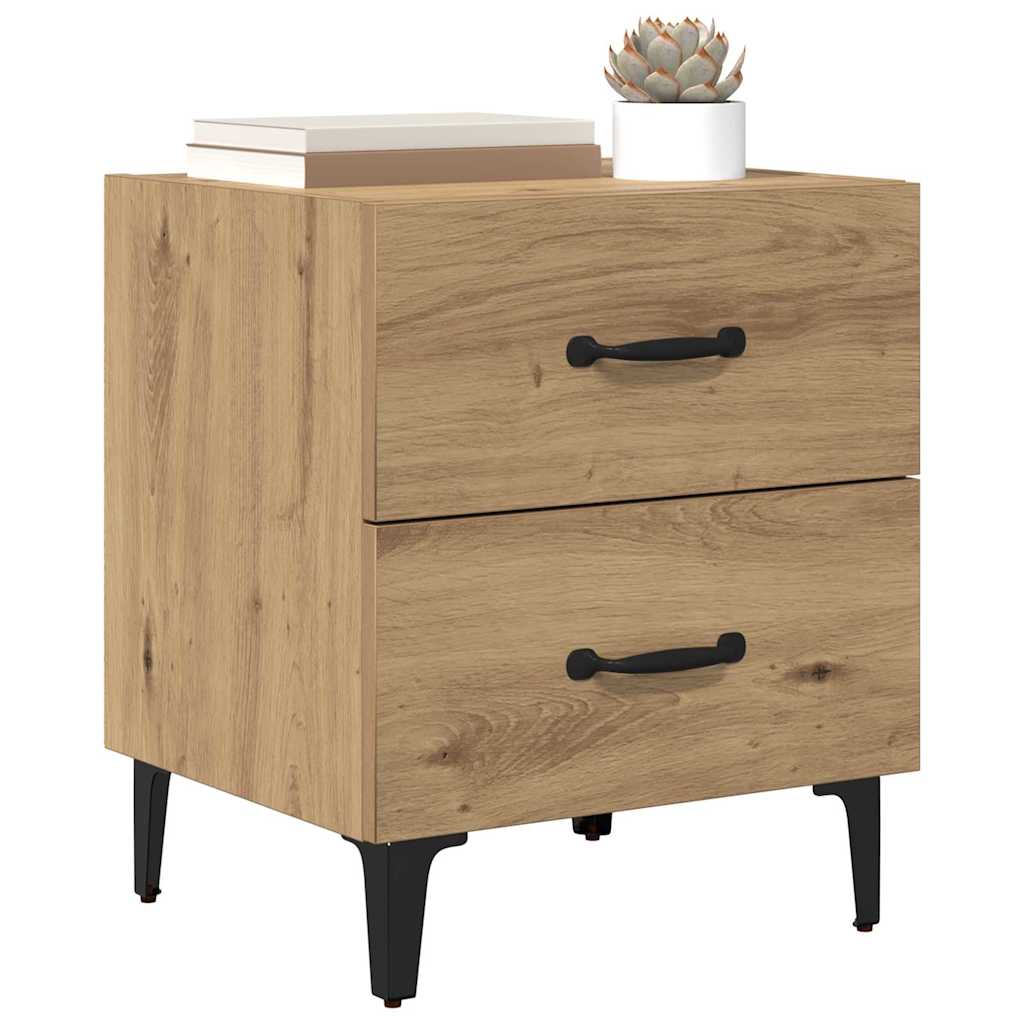 Bettschrank 2 pcs Eiche handwerklich 40 x 35 x 47,5 cm