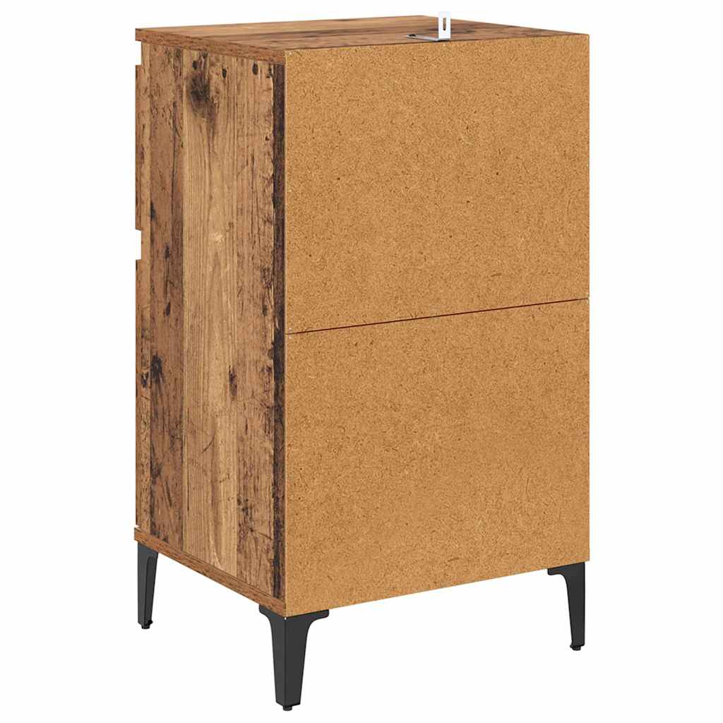 Nachttisch mit Schubladen Altholz 40 x 35 x 70 cm Holzwerkstoff