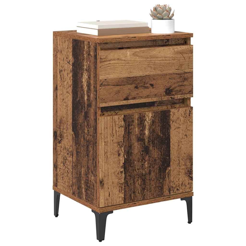 Nachttisch mit Schubladen Altholz 40 x 35 x 70 cm Holzwerkstoff