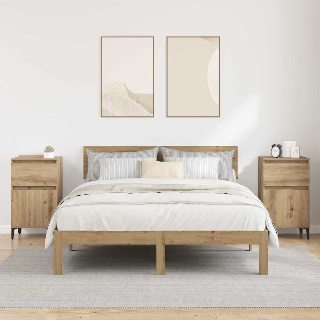 Nachttisch 2 pcs Eiche handwerklich 40 x 35 x 70 cm