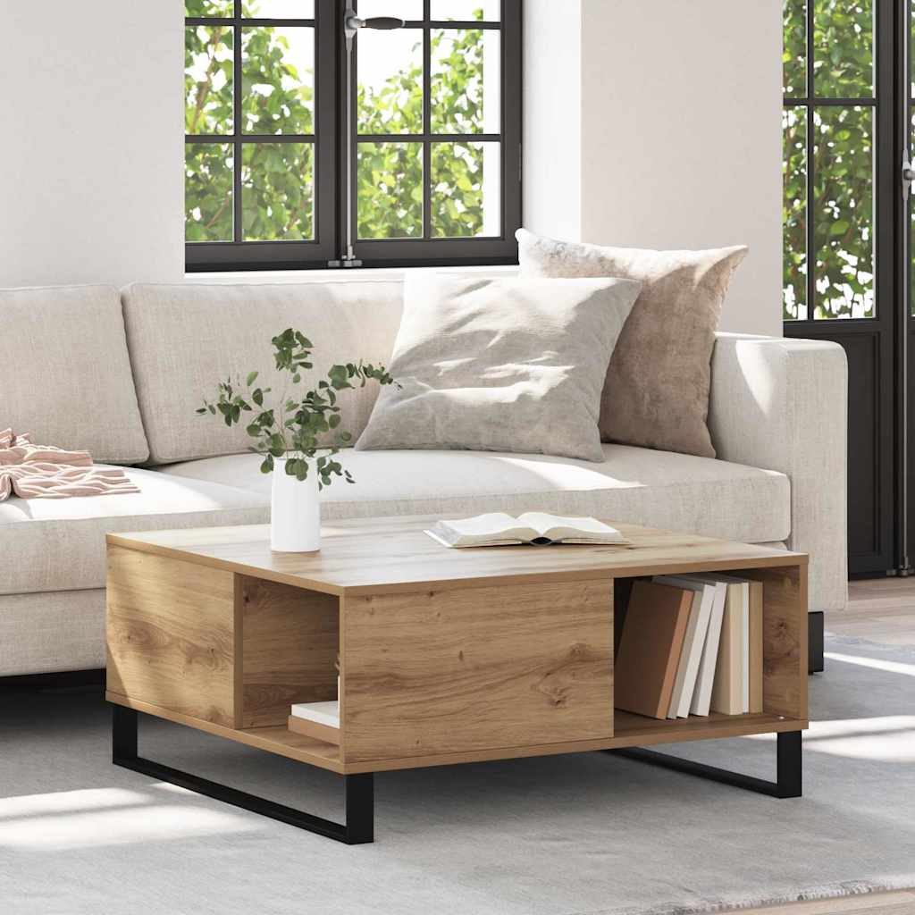 Couchtisch Eiche handwerklich 80 x 80 x 36.5 cm Holzwerkstoff