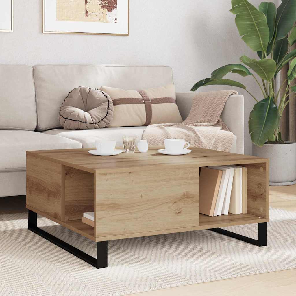 Couchtisch Eiche handwerklich 80 x 80 x 36.5 cm Holzwerkstoff