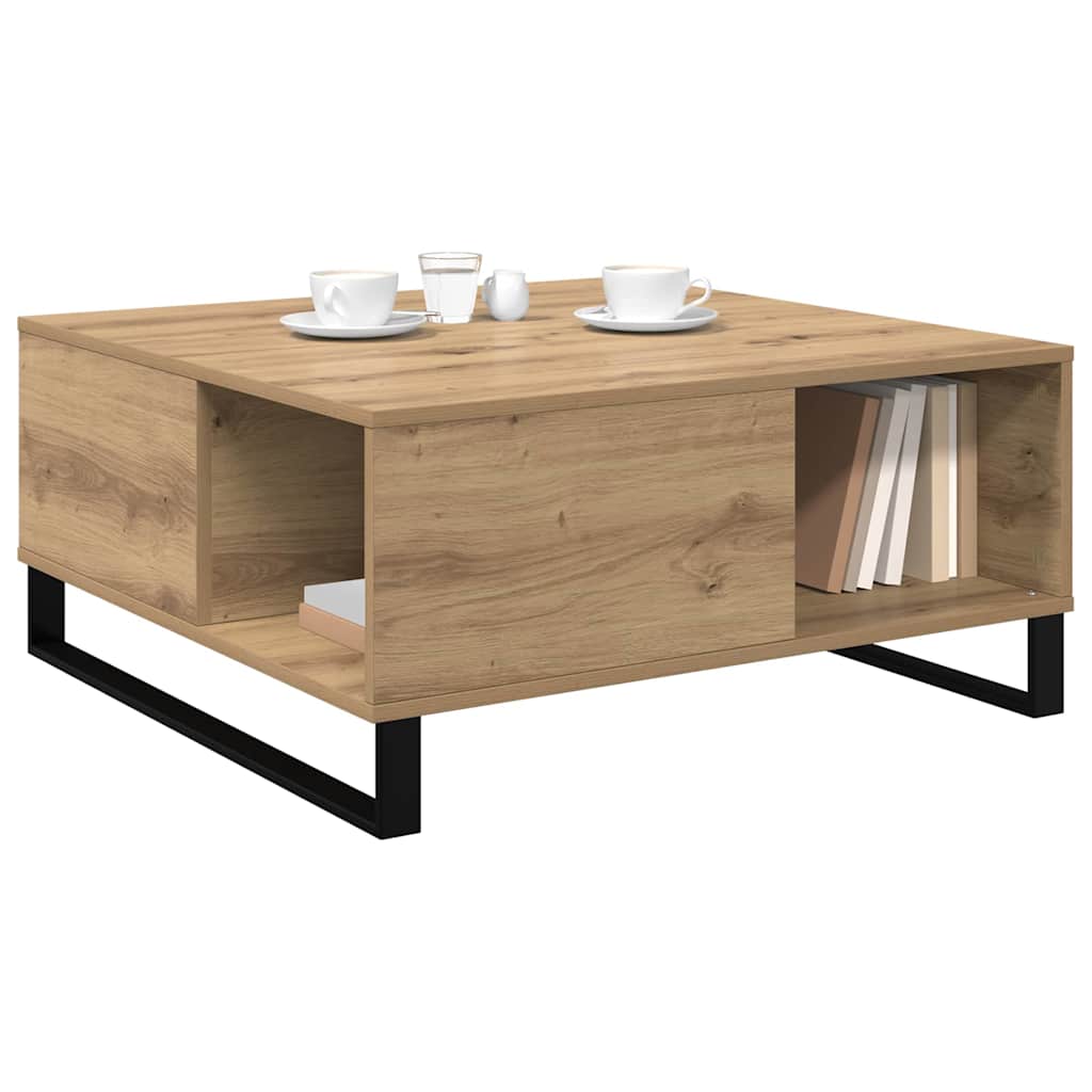 Couchtisch Eiche handwerklich 80 x 80 x 36.5 cm Holzwerkstoff