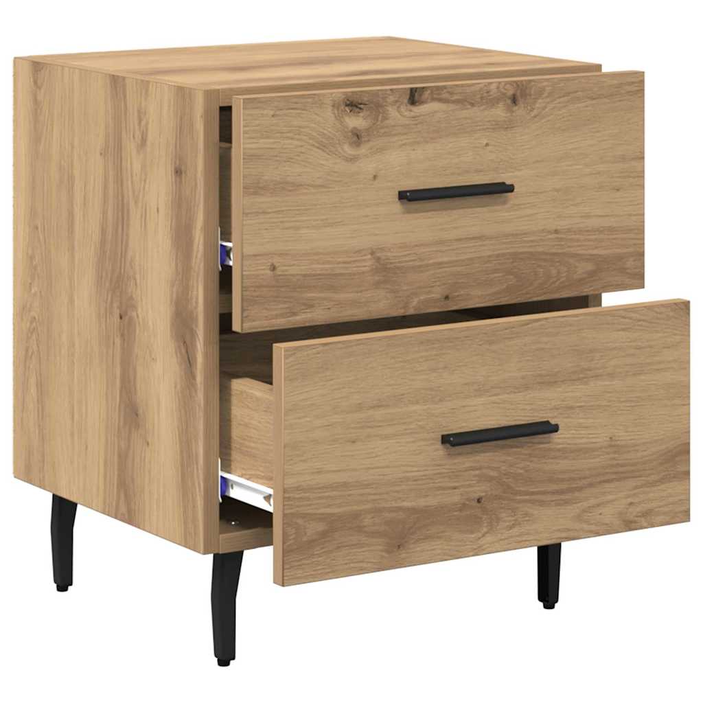 Nachttisch 2 pcs Eiche handwerklich 40 x 35 x 47,5 cm