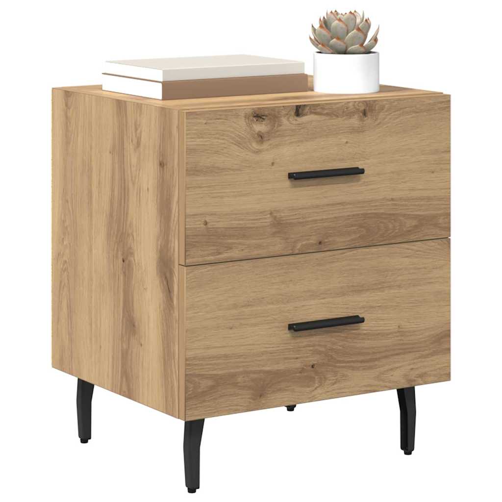 Nachttisch 2 pcs Eiche handwerklich 40 x 35 x 47,5 cm