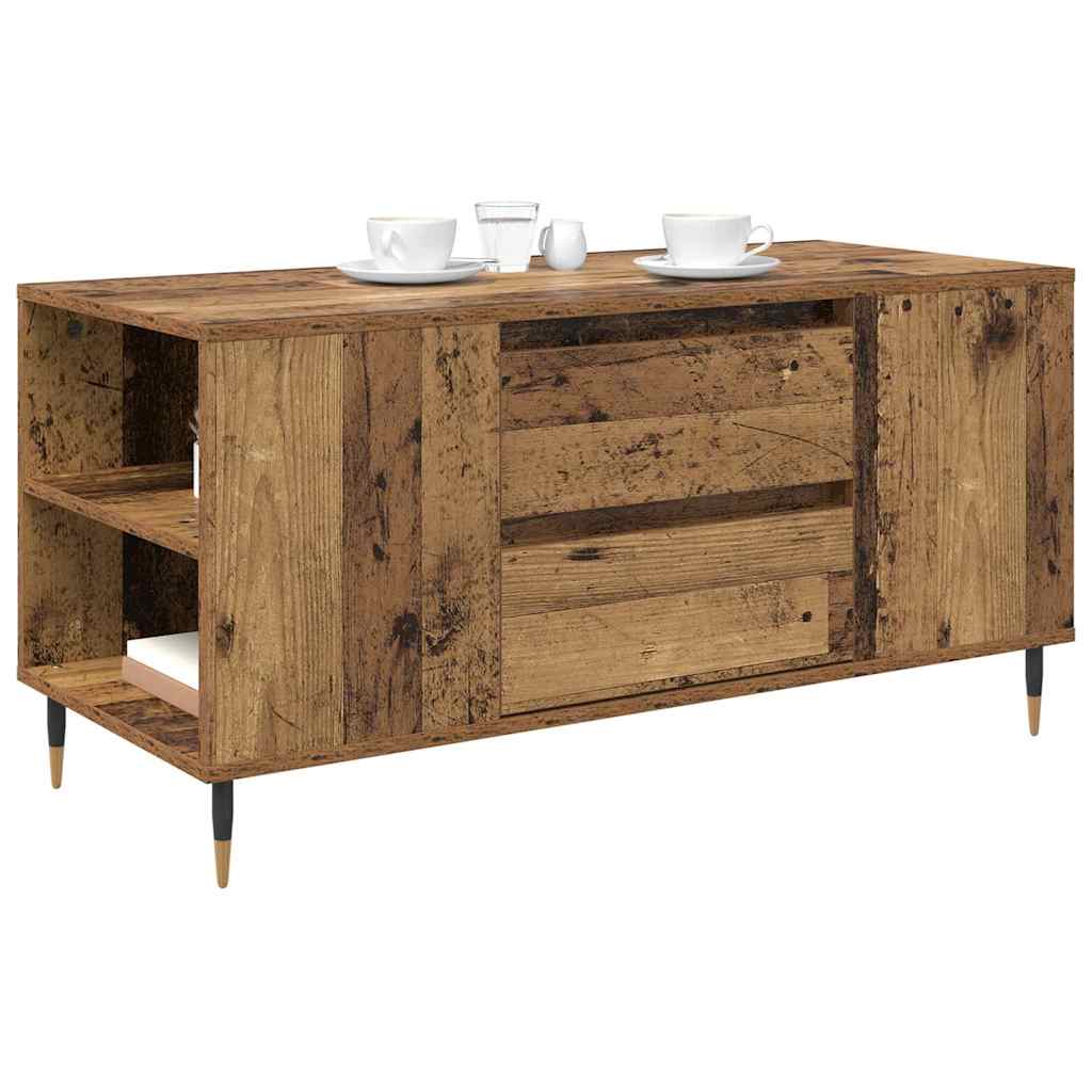 Couchtisch with Drawer Altholz 102 x 44,5 x 50 cm Holzwerkstoff