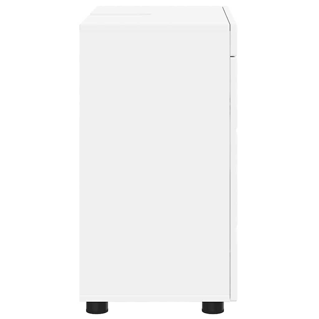 Badezimmer Waschbecken Schrank mit Tür Weiß 60 x 34 x 63 cm