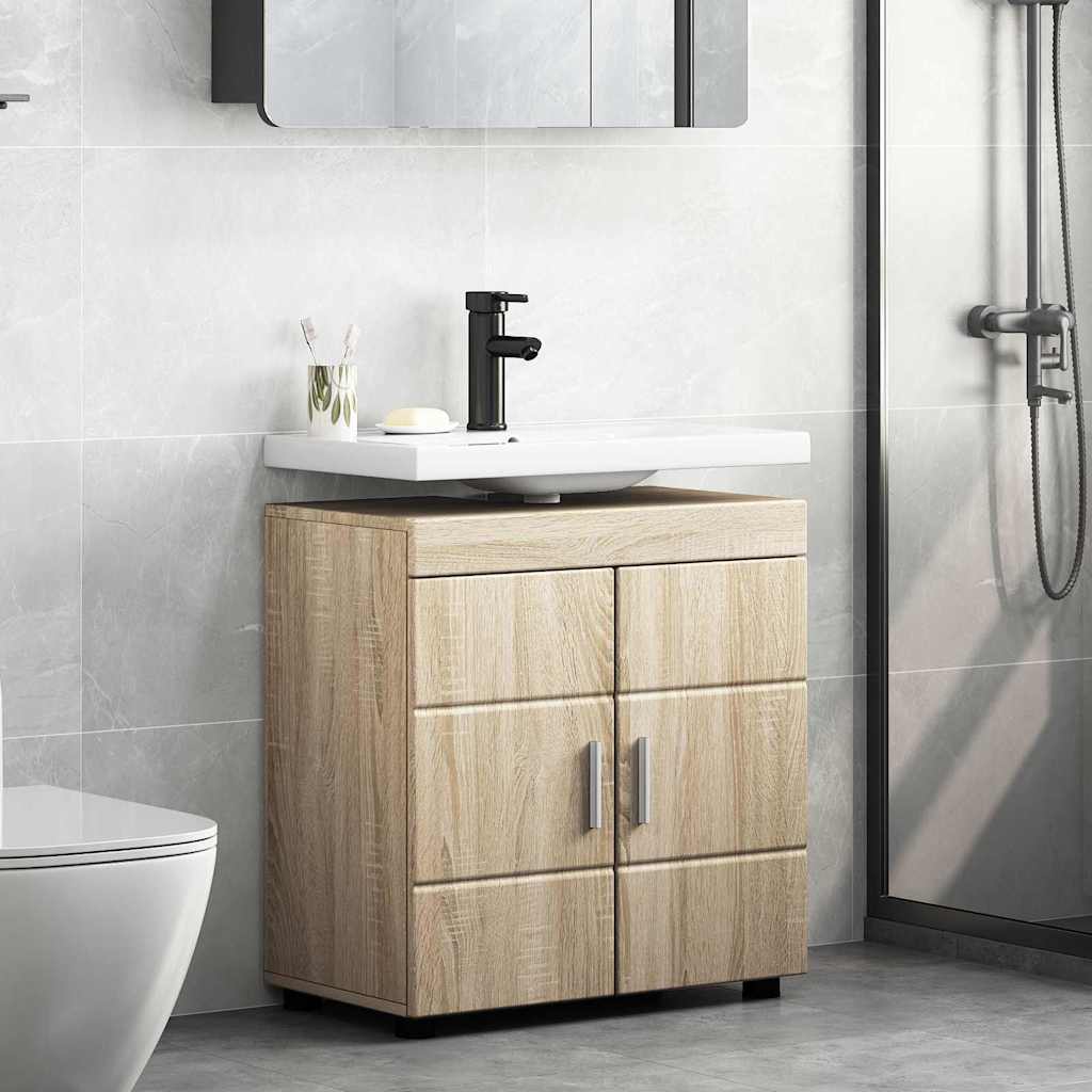 Badezimmer Waschbecken Schrank Sonoma Eiche 60 x 34 x 63 cm