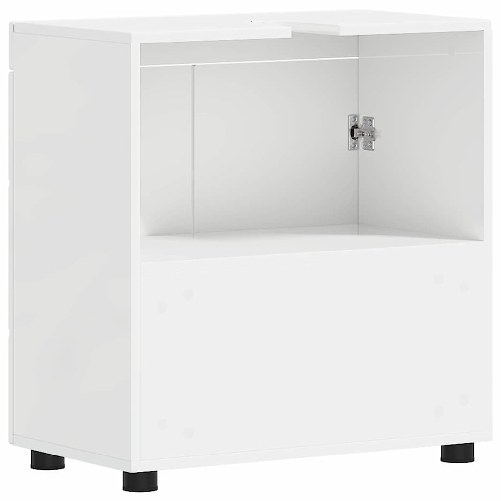 Badezimmer Waschbecken Schrank Hochglanz-Weiß 60 x 34 x 63 cm