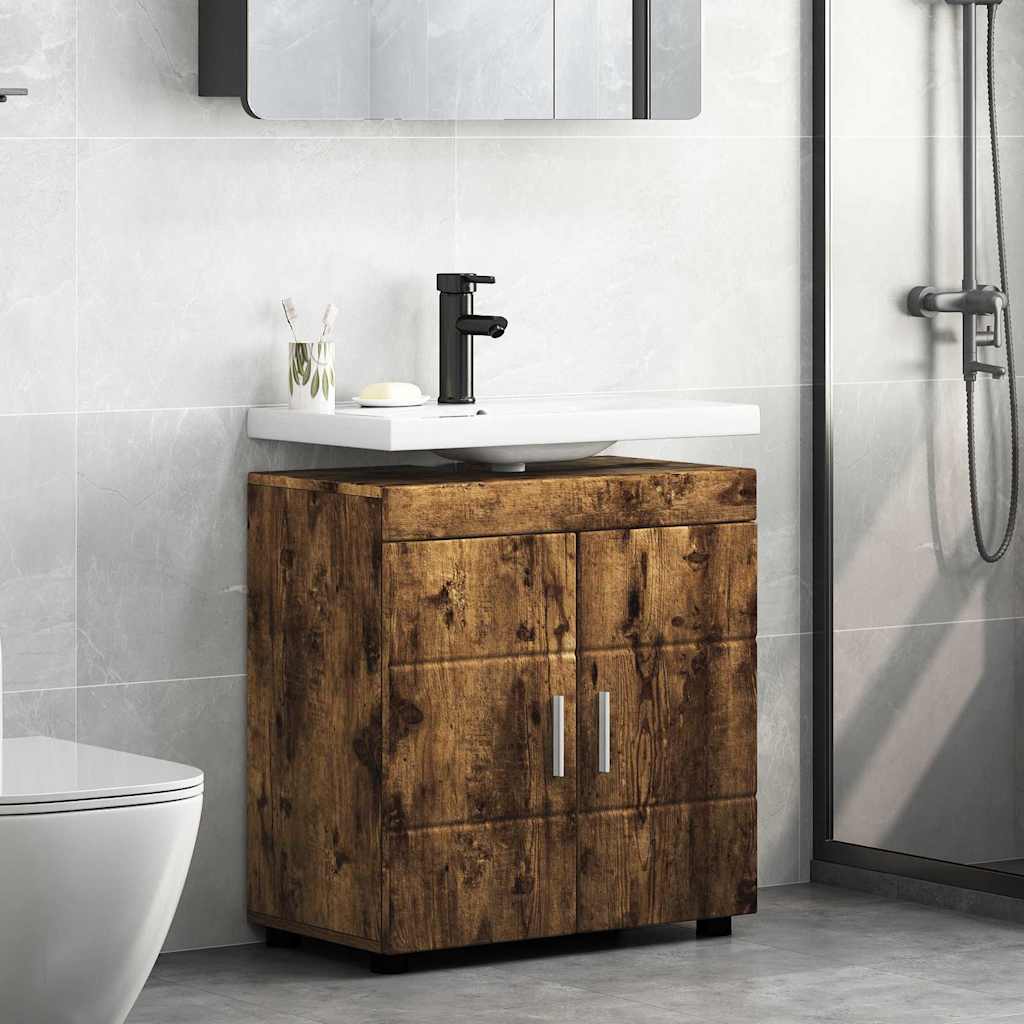 Badezimmer Waschbecken Schrank Räuchereiche 60 x 34 x 63 cm