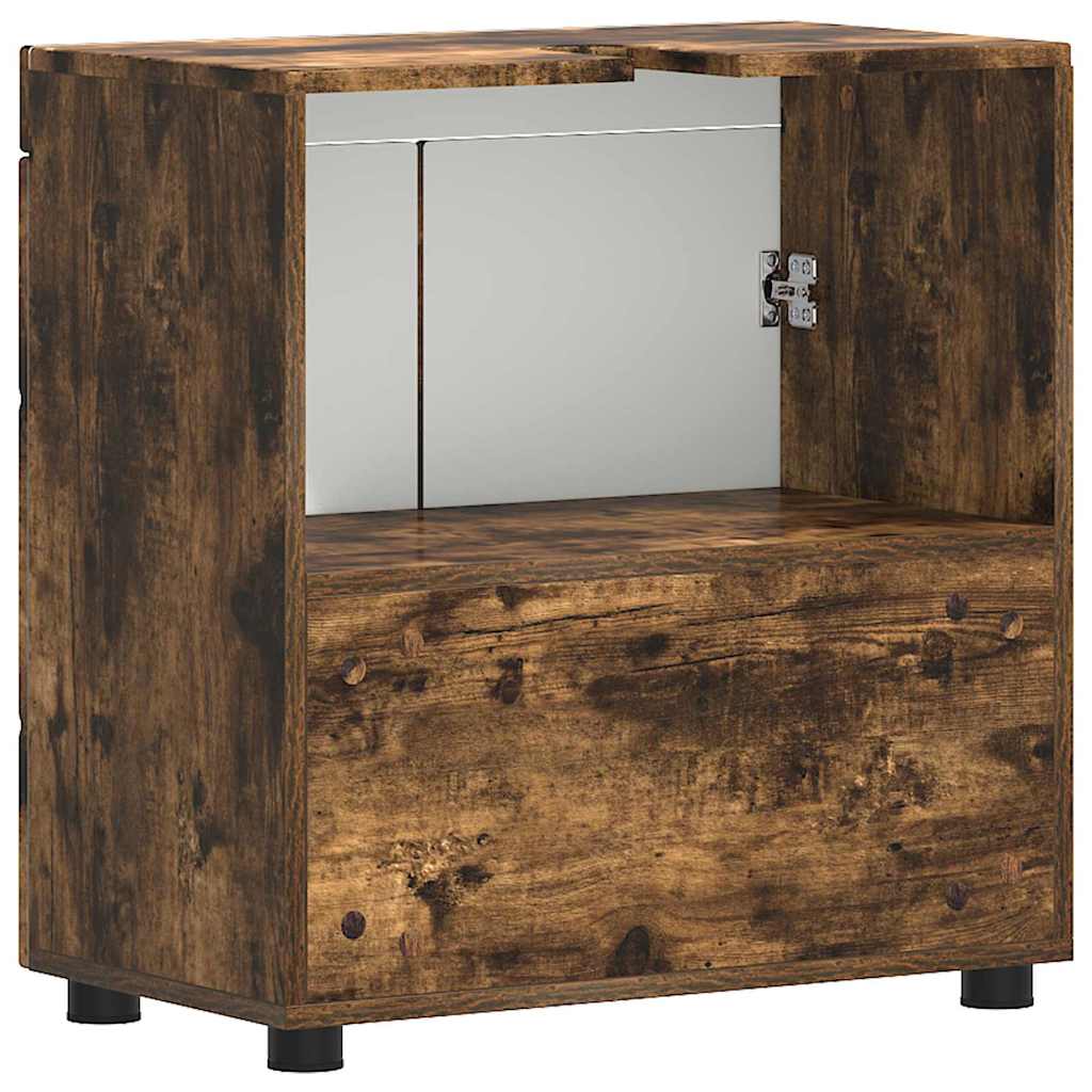 Badezimmer Waschbecken Schrank Räuchereiche 60 x 34 x 63 cm