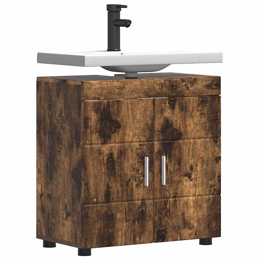 Badezimmer Waschbecken Schrank Räuchereiche 60 x 34 x 63 cm