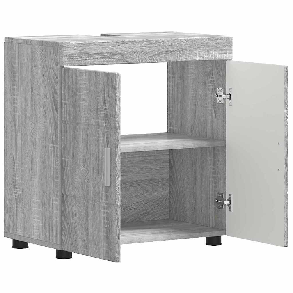 Badezimmer Waschbecken Schrank Grau Sonoma 60 x 34 x 63 cm