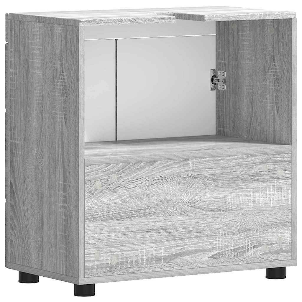 Badezimmer Waschbecken Schrank Grau Sonoma 60 x 34 x 63 cm
