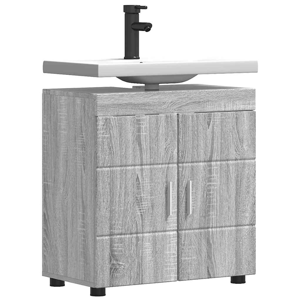 Badezimmer Waschbecken Schrank Grau Sonoma 60 x 34 x 63 cm