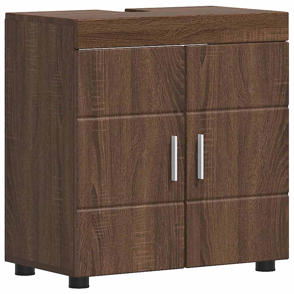 Badezimmer Waschbecken Schrank Braune Eiche 60 x 34 x 63 cm