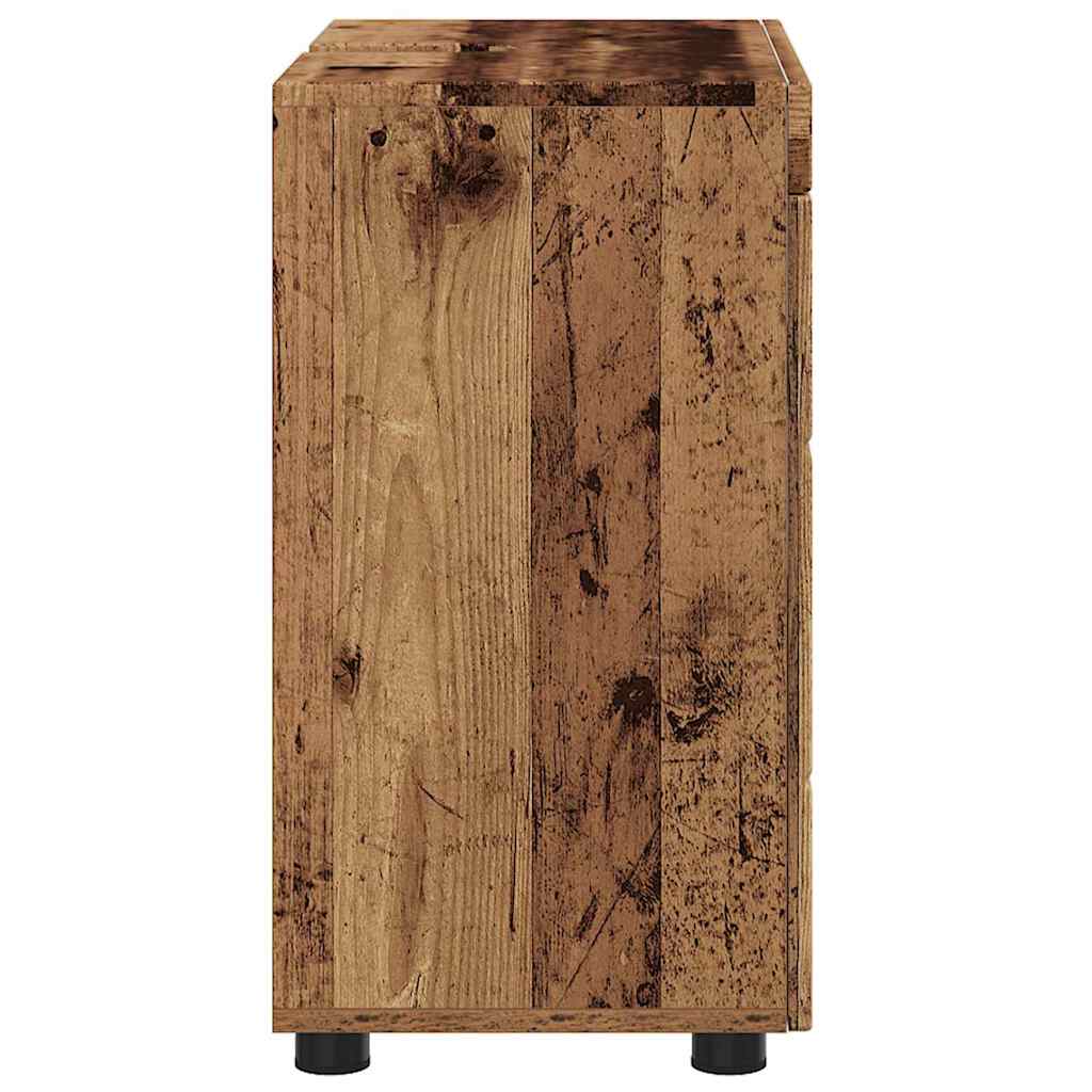 Badezimmer Waschbecken Schrank mit Tür Altholz 60 x 34 x 63 cm