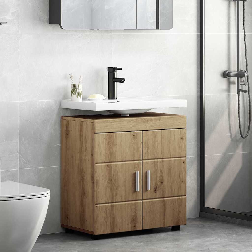 Badezimmer Waschbecken Schrank mit Speicher Eiche handwerklich