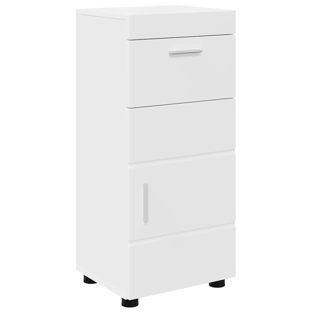 Badezimmer Schrank mit Tür Weiß 37 x 31,5 x 82 cm Holzwerkstoff