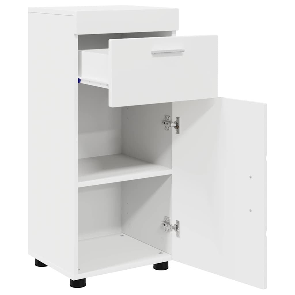 Badezimmer Schrank mit Tür Weiß 37 x 31,5 x 82 cm Holzwerkstoff