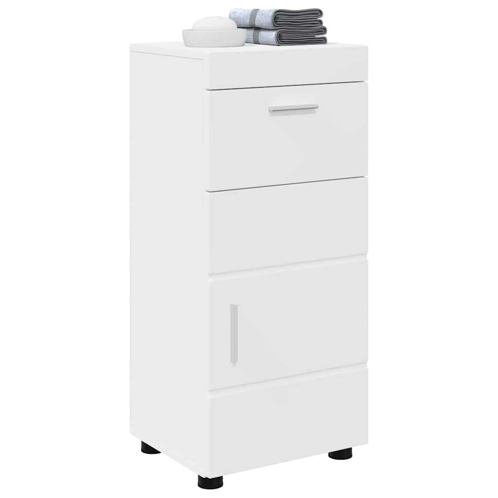 Badezimmer Schrank mit Tür Weiß 37 x 31,5 x 82 cm Holzwerkstoff