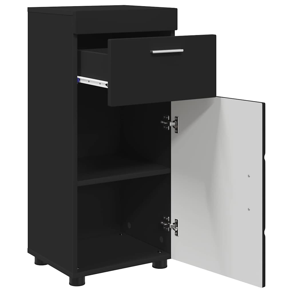 Badezimmer Schrank Schwarz 37 x 31,5 x 82 cm Holzwerkstoff