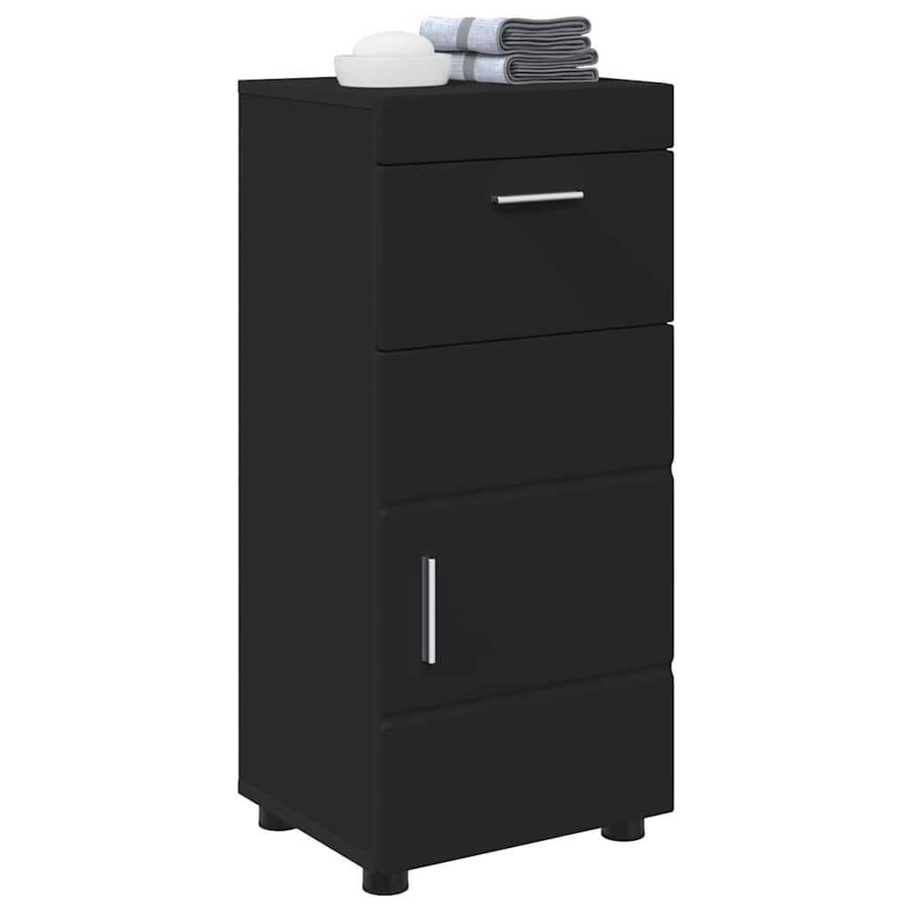 Badezimmer Schrank Schwarz 37 x 31,5 x 82 cm Holzwerkstoff
