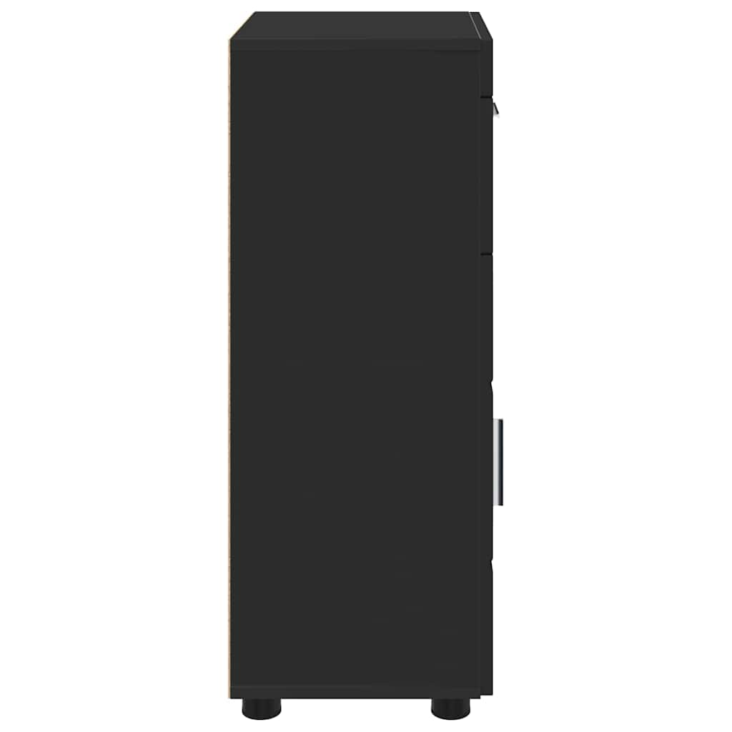 Badezimmer Schrank Schwarz 37 x 31,5 x 82 cm Holzwerkstoff