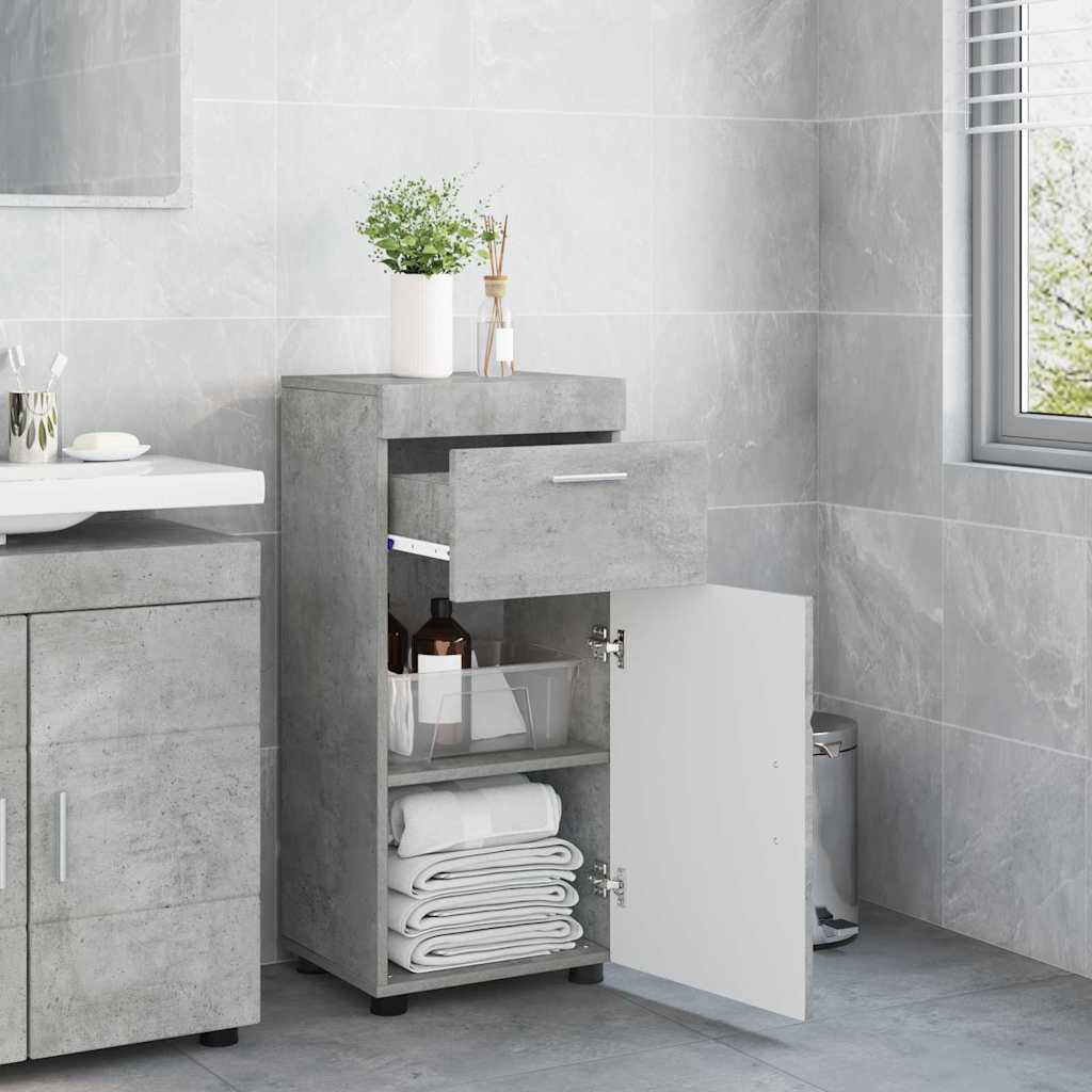Badezimmer Schrank Betongrau 37 x 31,5 x 82 cm Holzwerkstoff